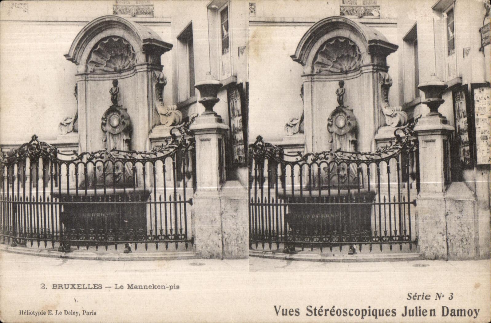 CPA Bruxelles La Maneneken Pis Serie Vues Stereoscopiques Julien Damoy