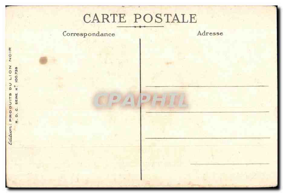 CPA Edition speciale des Produits du lion Noir Cite Universitaire Fondation Belge Biermans Lapoire — Rückseite