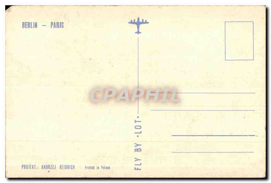 CPA Polskie Line Lotnicze Lot Polish Airlines Poland Pologne  — Rückseite