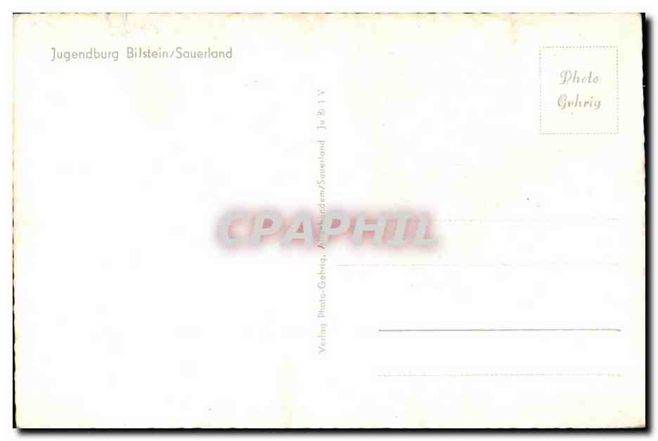 CPA Suisse Jugendburg Bilstein Sauerland — Rückseite