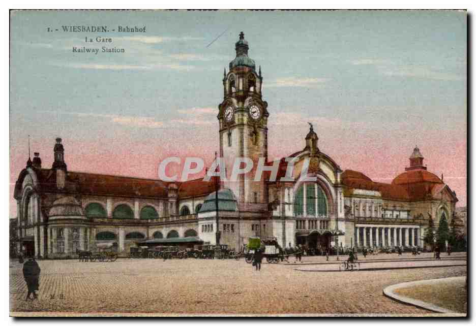 CPA Wiesbaden Bahuhof Kailway Station