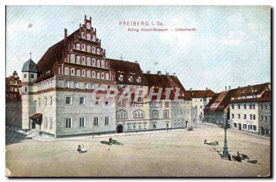 CPA Freiberg i Sa Konig Albert Museum Untermarket