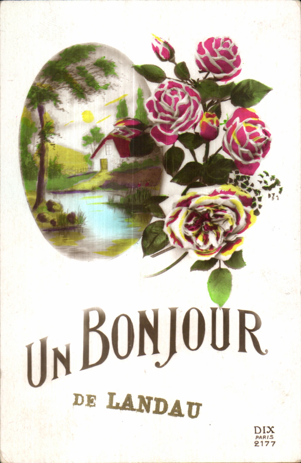 CPA Un Bonjour De Landau