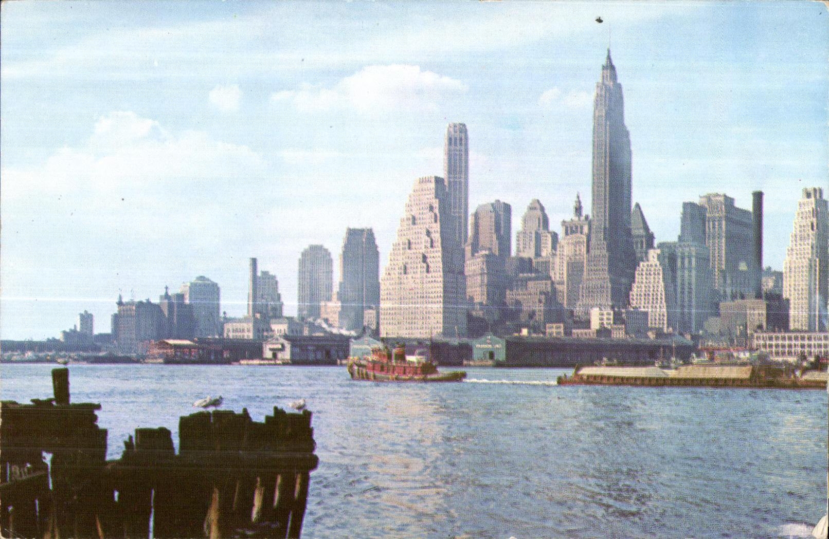 CPA Lower Manhattan Skyline as seen across the East River from Brooklyn New York