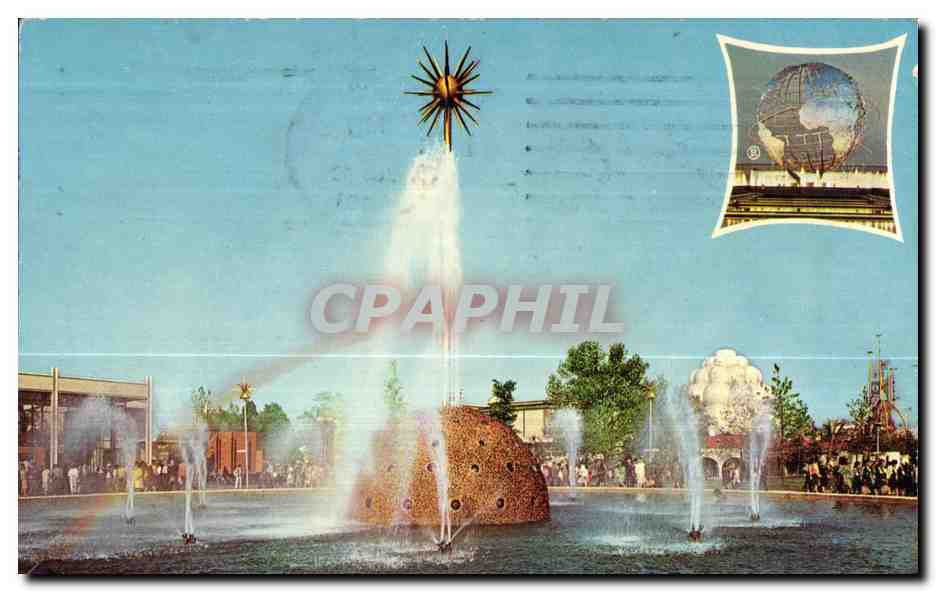 CPA The Solar Fountain New York World s Fair Peace through Understanding This beautiful fountain has a central column