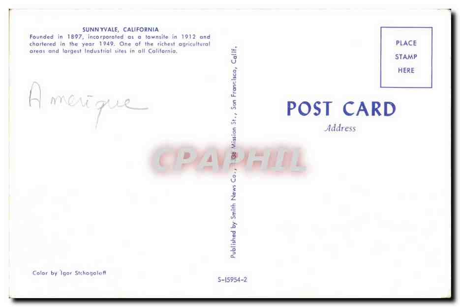CPA Sunnyvale California Founded in incorporated at a townsite in chartered in the — Rückseite