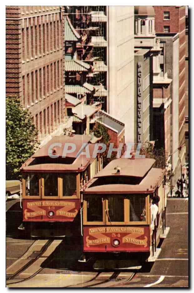 CPA San Francisco California Cable Cars San Francisco s cable cars retain their place in the affections