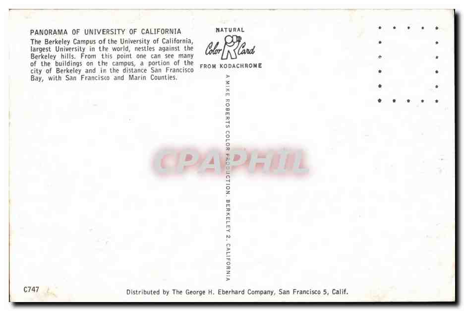 Université de Californie — Berkeley — éditeur Mike Roberts Color Production — Back