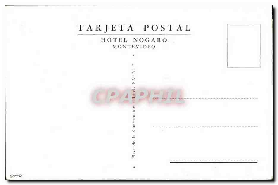 CPA Hotel Nogardo Montevideo Uruguay — Rückseite