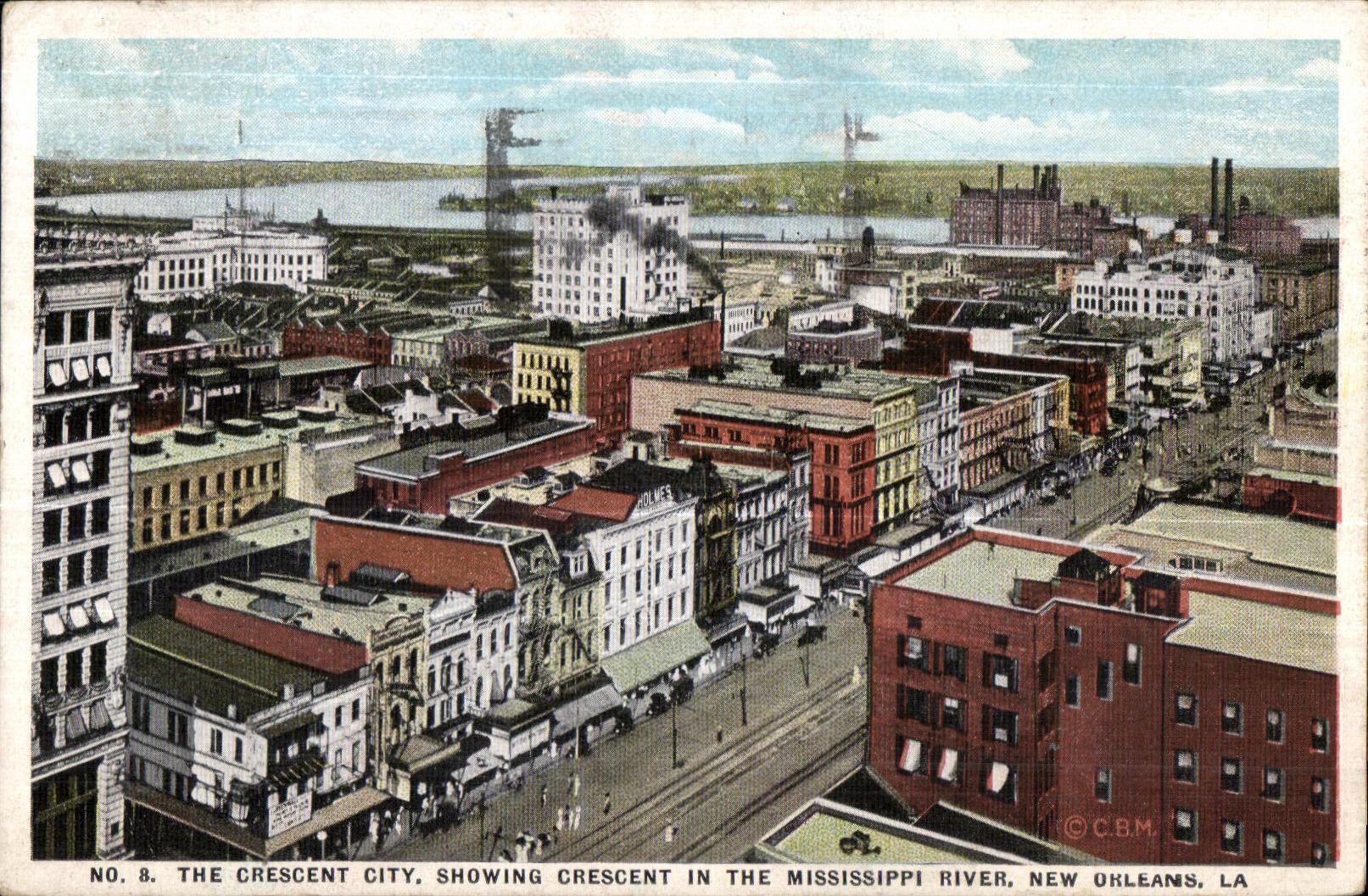 CPA The Crescent City Showing Crescent In The Mississippi River New Orleans