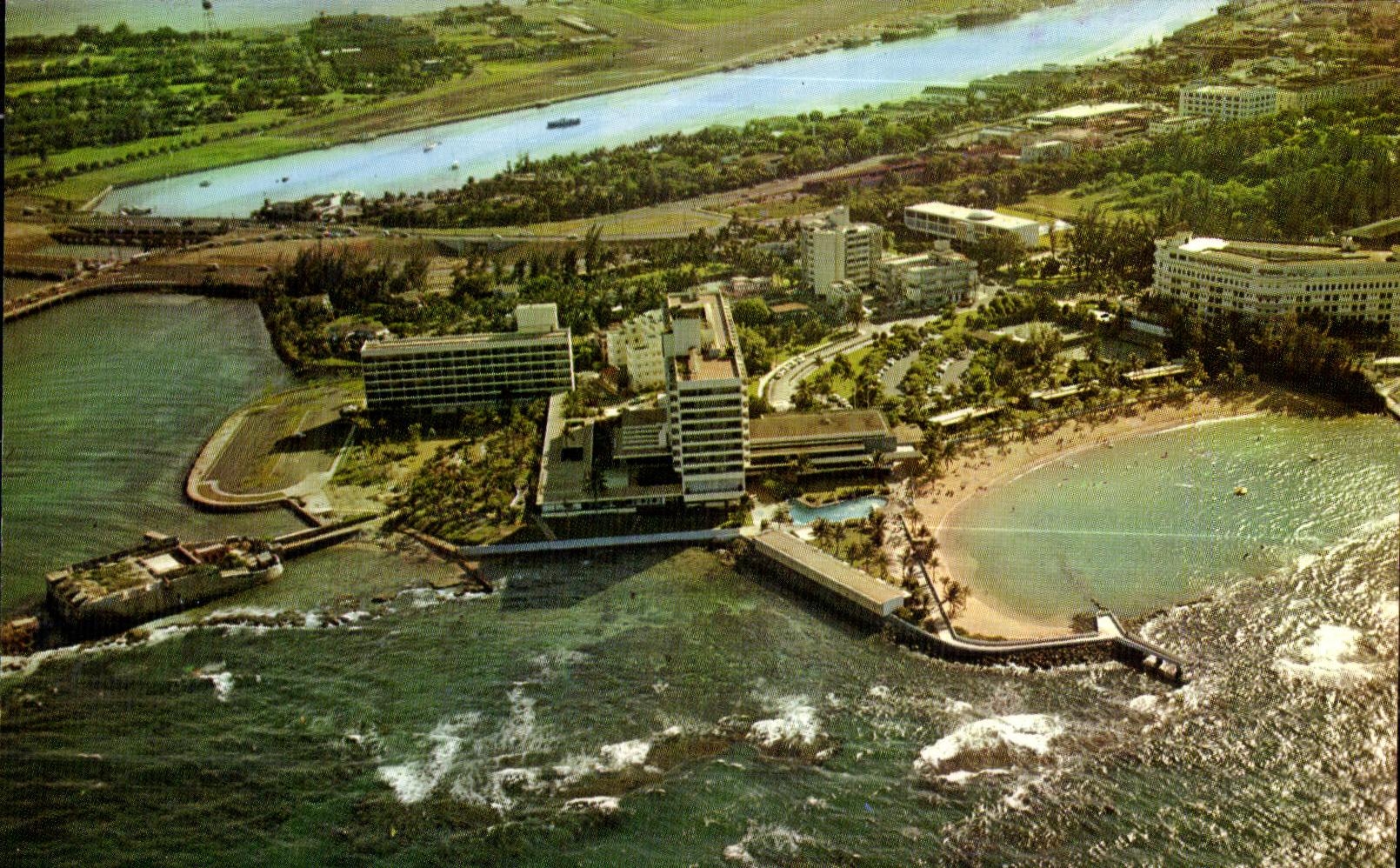 CPA Air View of the beautiful Caribe Hilton Hotel at San Juan 