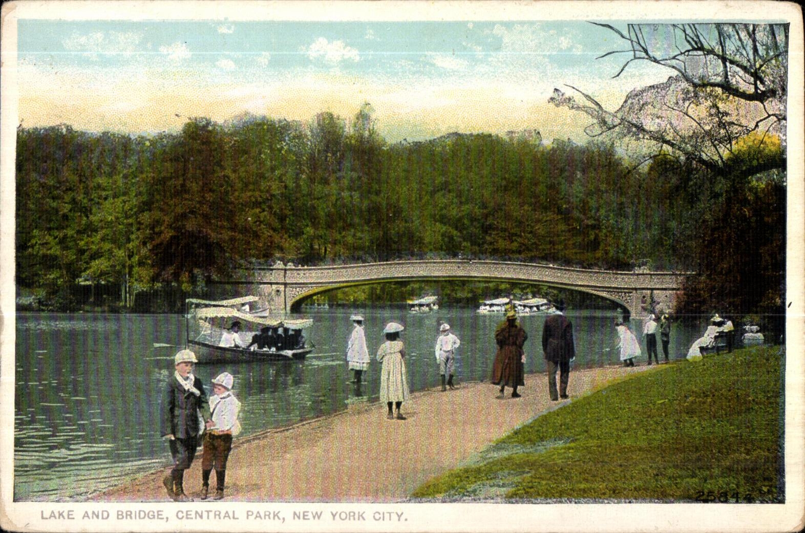 CPA Lake And Bridge Central Park New York City
