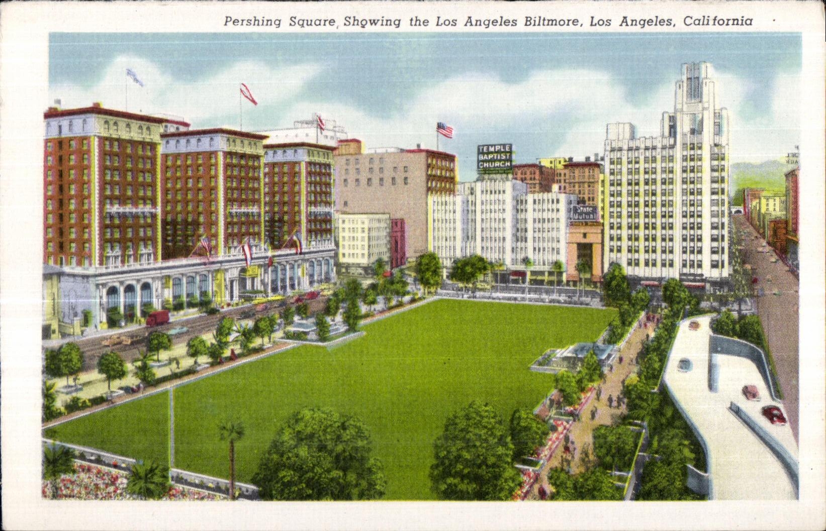 CPA Pershing Square Showing the Los Angeles Biltmore Los Angeles California