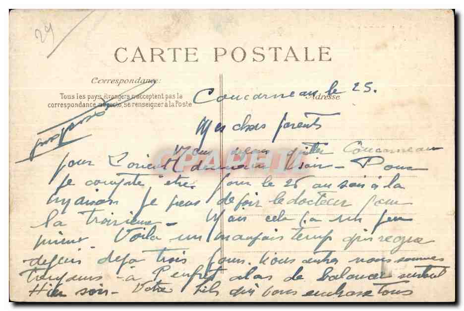 CPA La Bretagne Concarneau Le Manoir de Keriolet — Rückseite