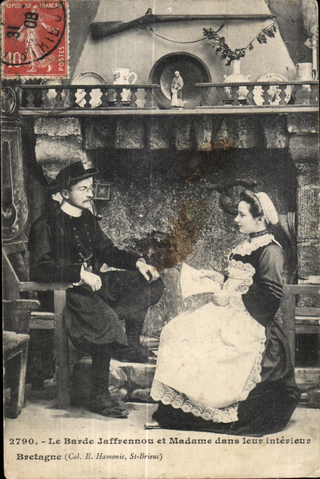 Folklore - Costumes - Bretagne - Le Barde Jaffrennou et Madame - CPA 