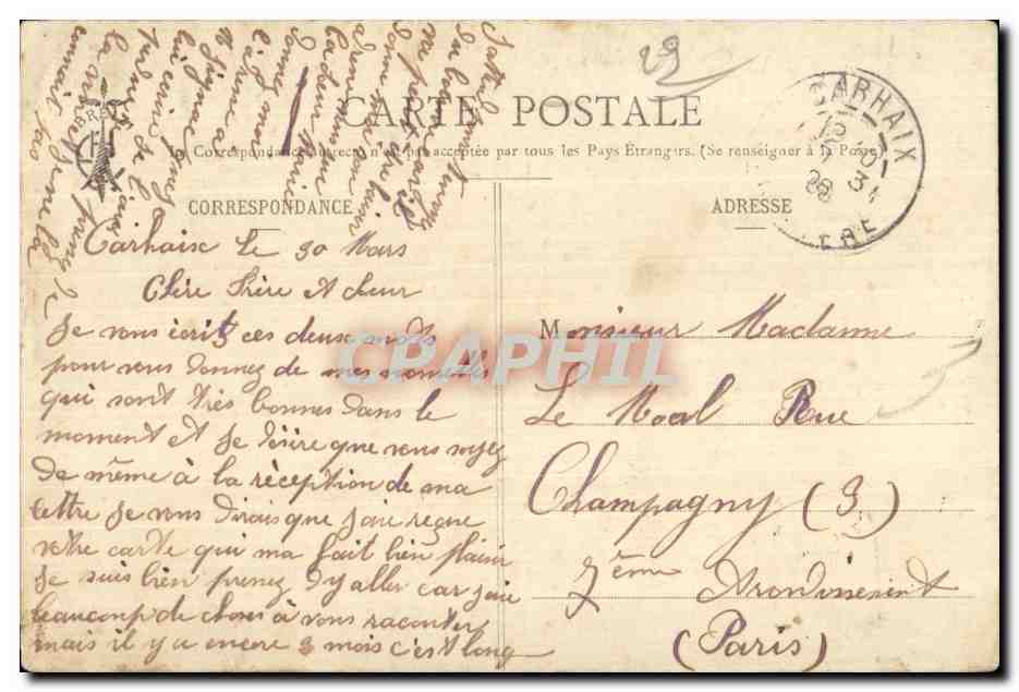 Folklore - Costumes - Bretagne - Le Barde Jaffrennou et Madame - CPA  — Verso