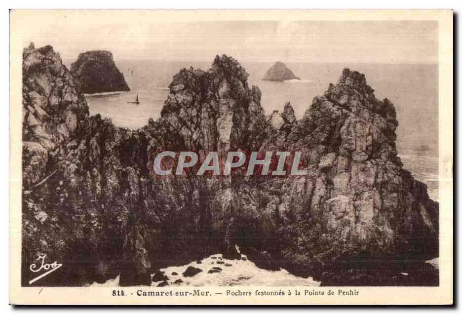 Camaret sur Mer - Rochers festonnes a la Pointe de Penhir - CPA 