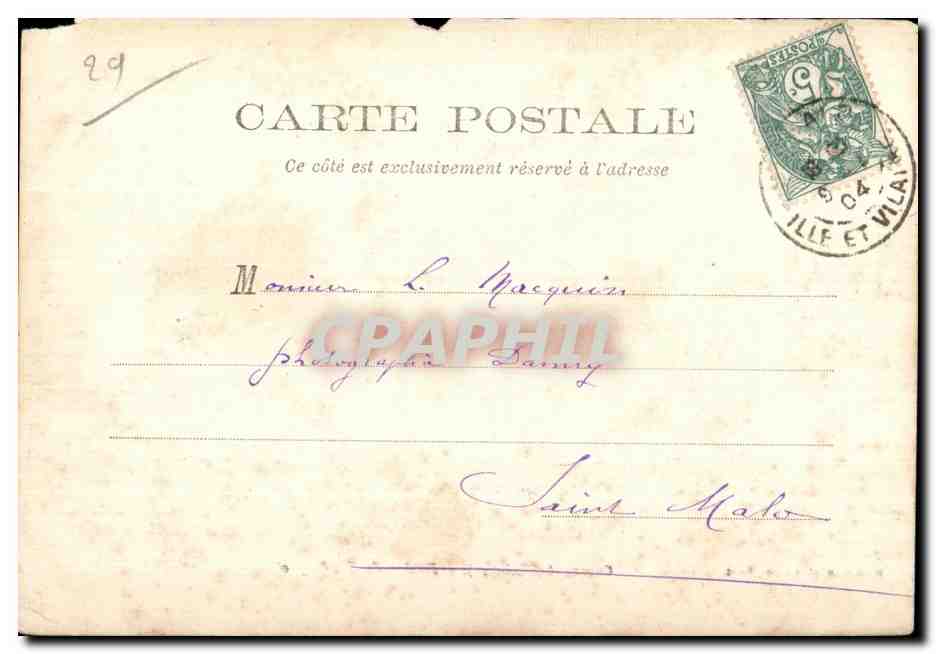Camaret sur Mer - Roches du Toulinguet - CPA  — Rückseite