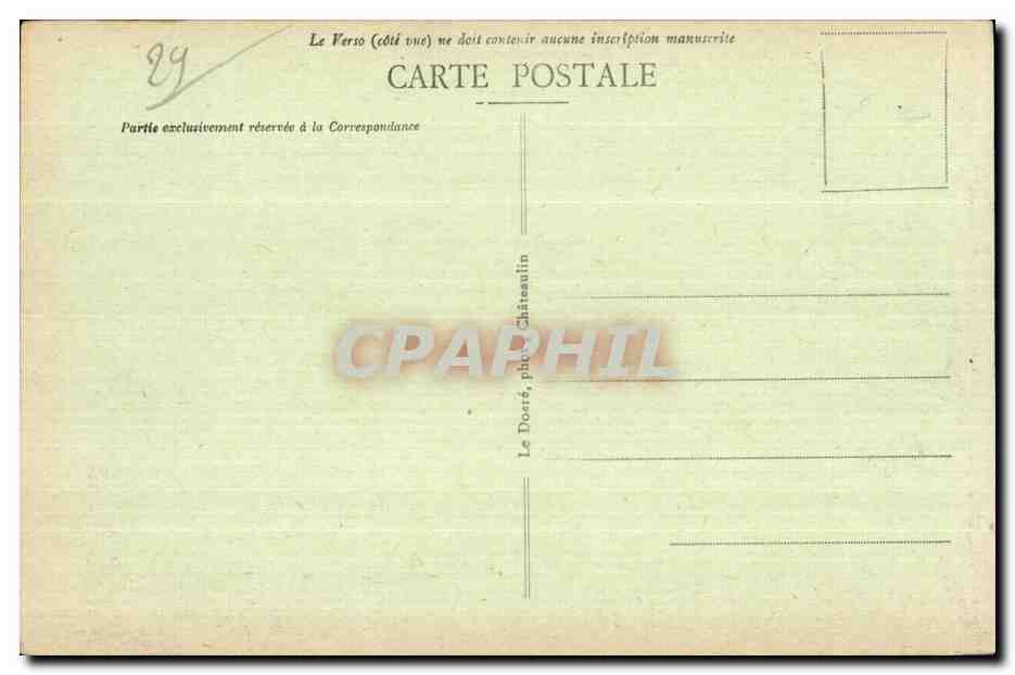 Camaret sur Mer - La Grande Grotte - CPA  — Rückseite