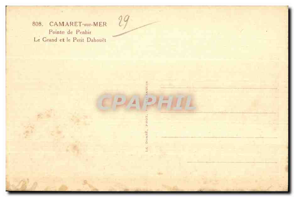 Camaret sur Mer - Pointe de Penhir - CPA  — Rückseite
