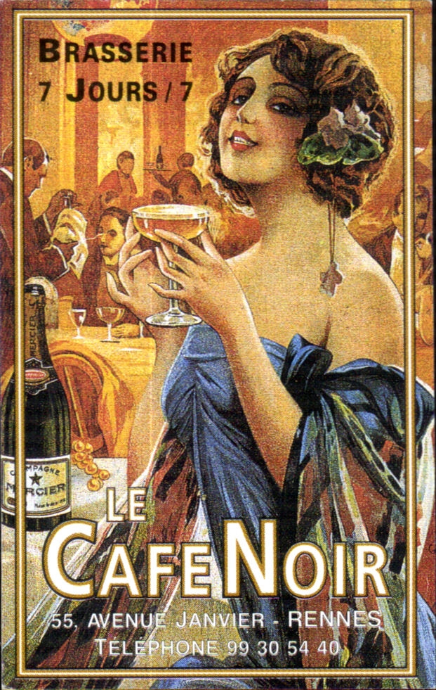 Image Fantaisie - Femme - Cafe Noir - Brasserie - Rennes - 55 Avenue Janvier - Illustration - Avenue Janvier