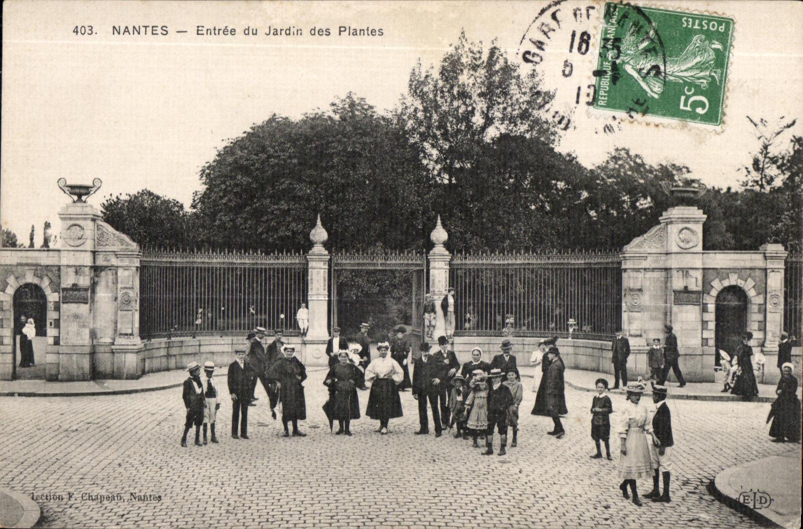 NANTES — Entrée du Jardin des Plantes — Édition F. Chapean, Nantes
