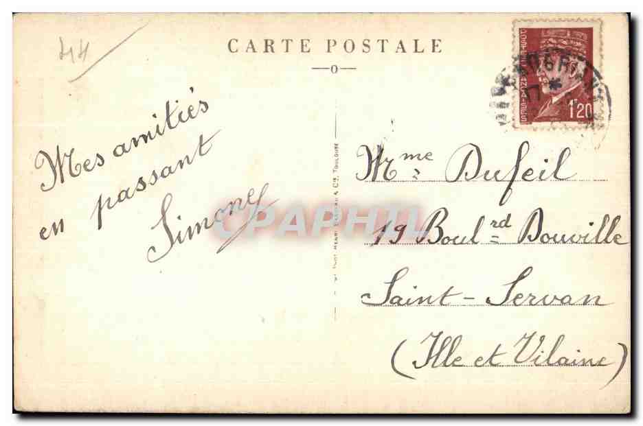 Chateaubriant - Donjon du Chateau Fort - CPA  — Rückseite