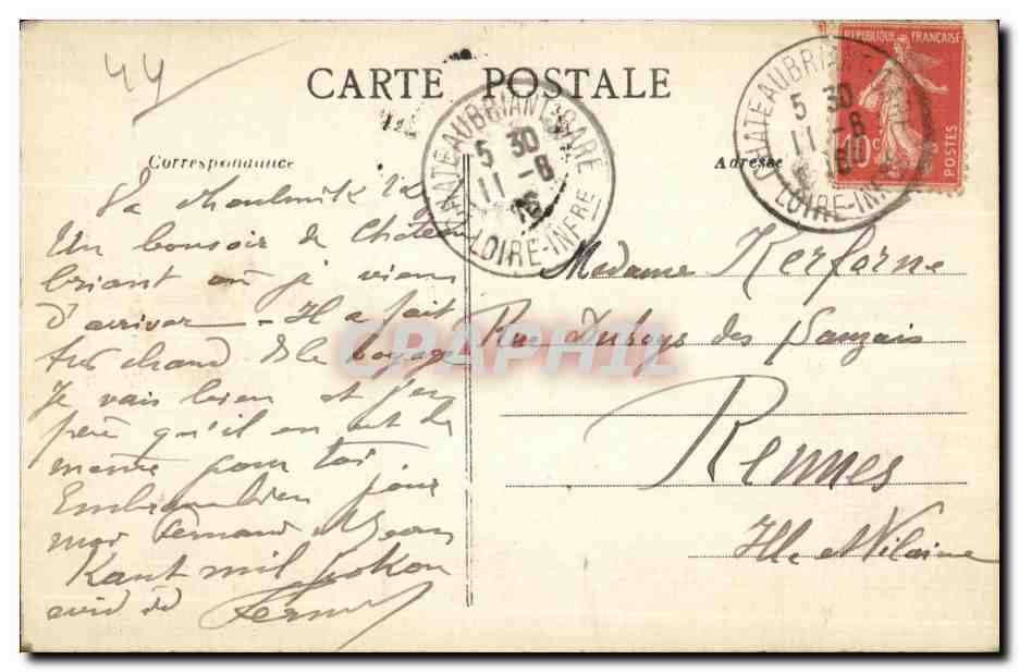 Chateaubriant - Entree du Chateau Fort - CPA  — Rückseite