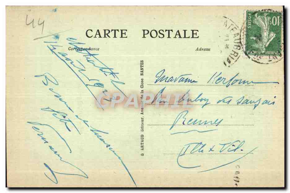 Chateaubriant - Entree du Chateau Fort - CPA  — Rückseite