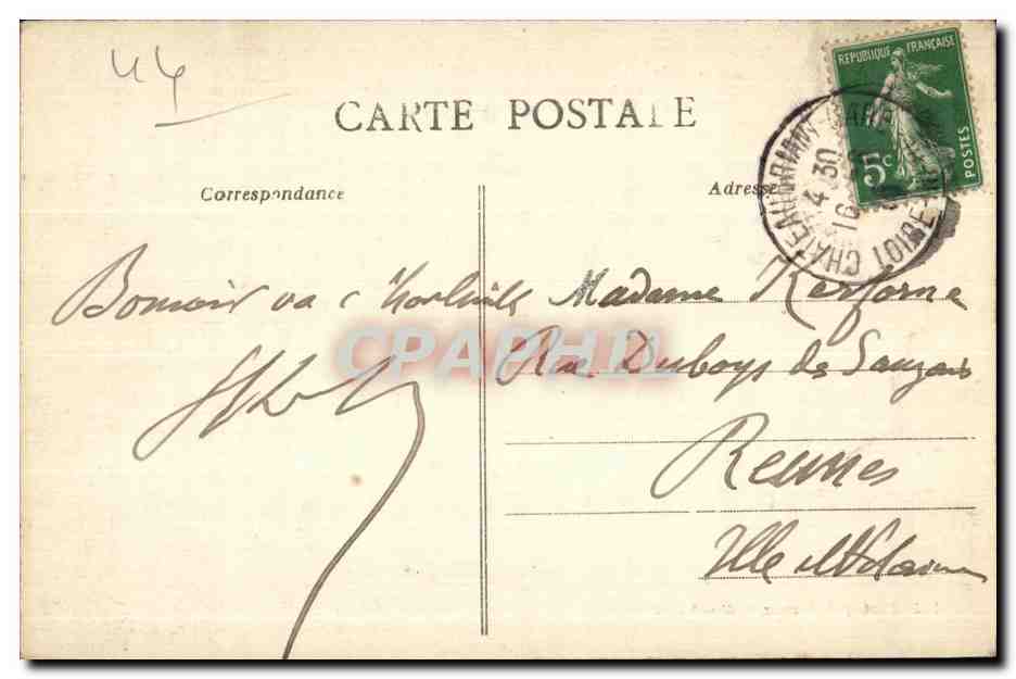 Chateaubriant - Chateau de la Renaissance - CPA  — Rückseite