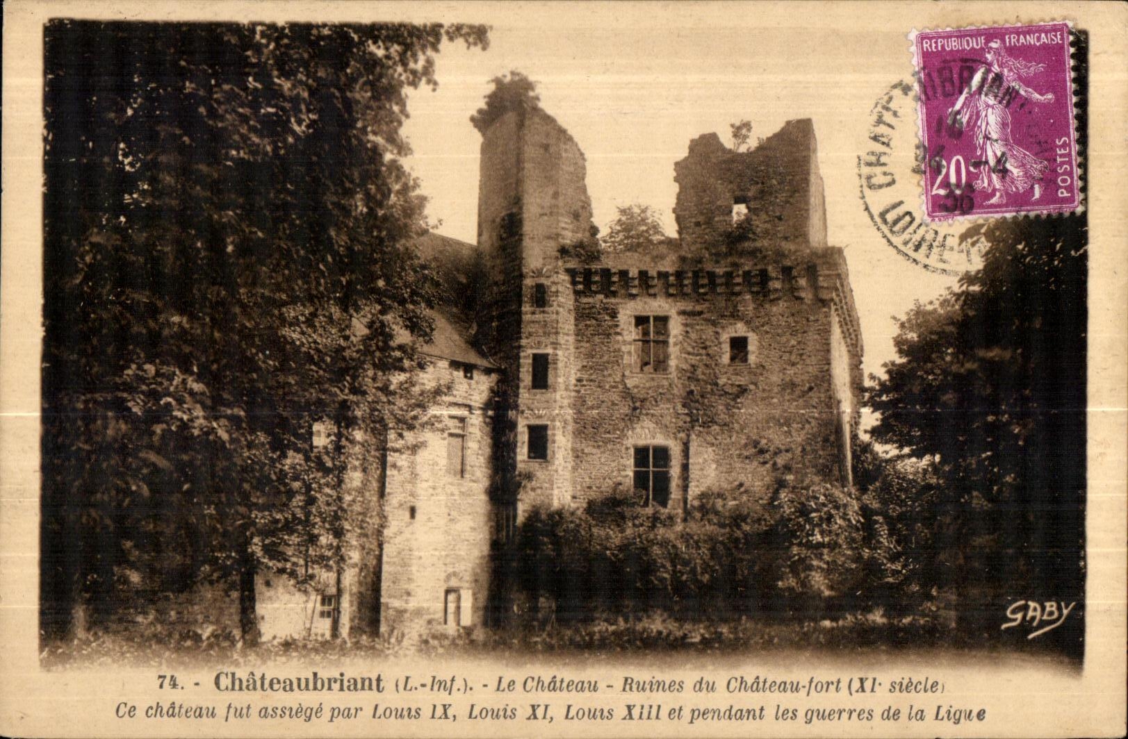 Chateaubriant - Ruines du Chateau Fort - CPA 