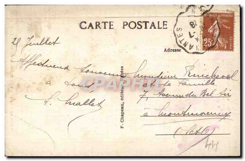 CPA Batz Sur la Cote Le Pont du Diable — Rückseite