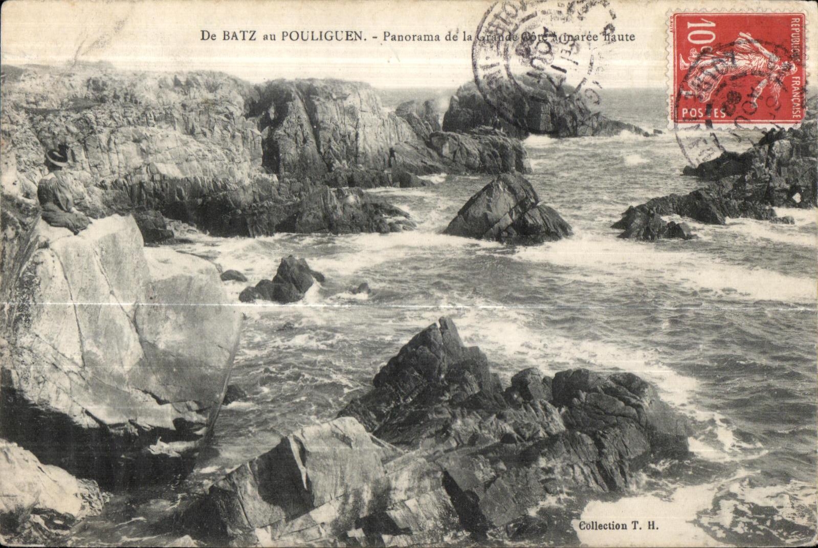 CPA De Batz au Pouliguen Panorama de la maree haute