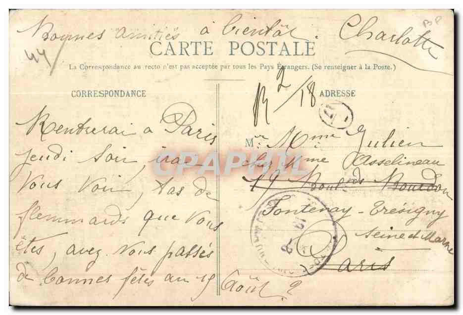 CPA De Batz au Pouliguen Panorama de la maree haute — Rückseite