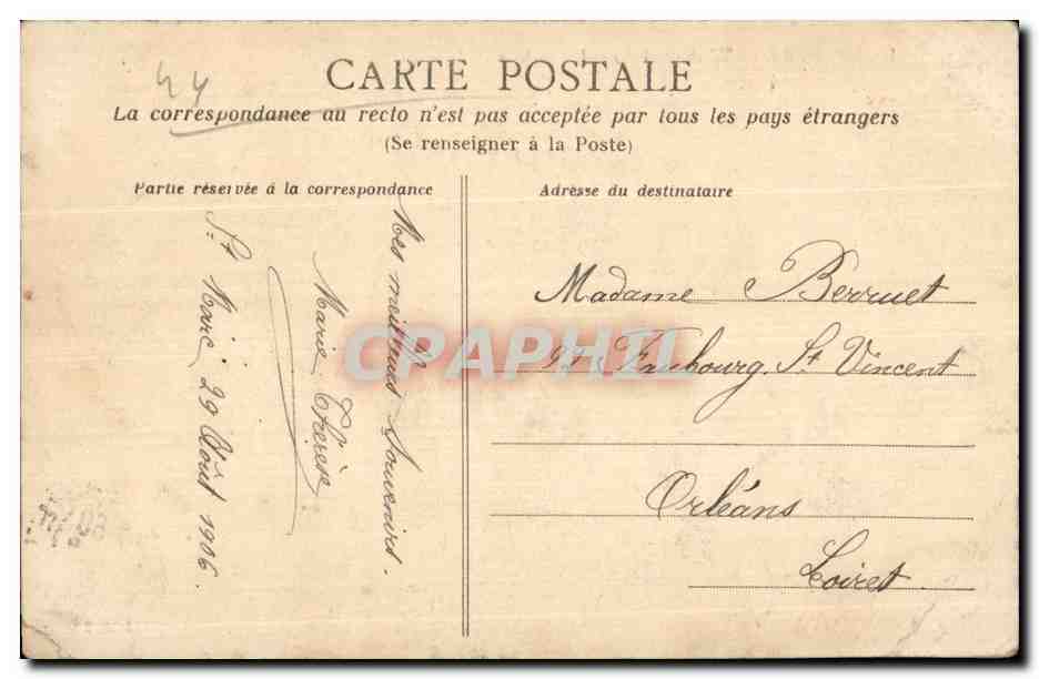 CPA Le Bourg de Batz Les rochers — Rückseite