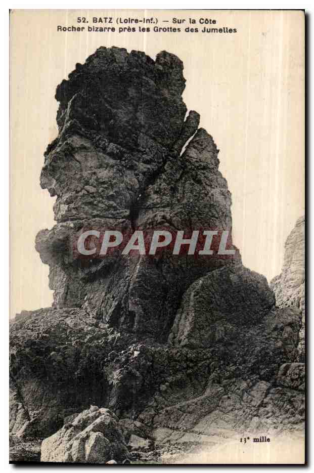 CPA Batz Sur la Cote Rocher bizarre Pres les Grottes des jumelles
