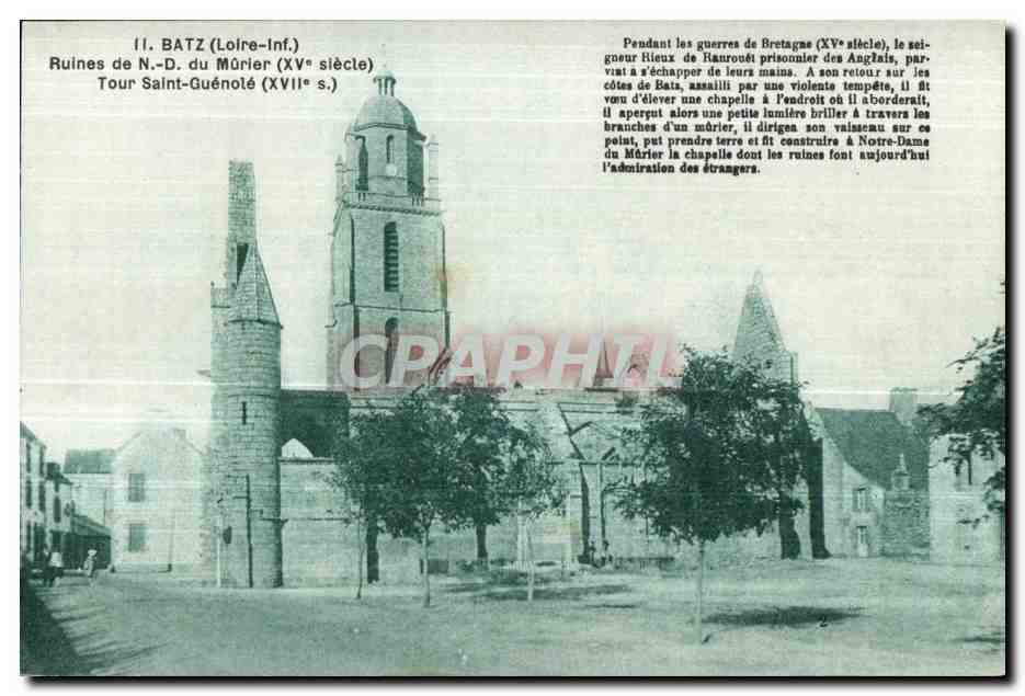CPA Batz Ruines de du Murier Tour Saint Guenole