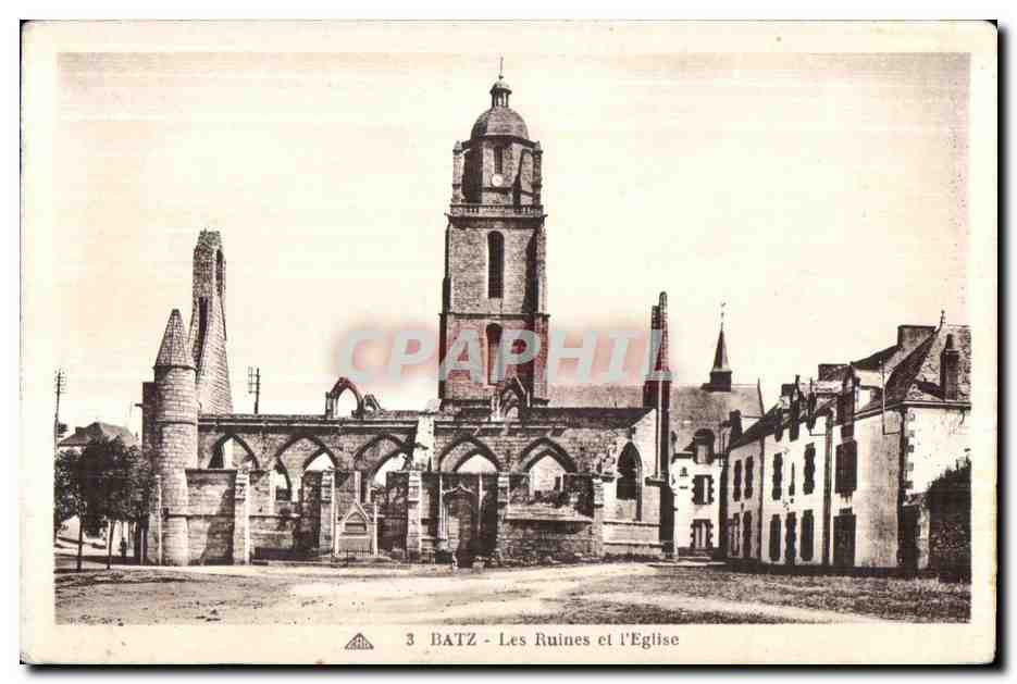 CPA Batz Les Ruines et l Eglise