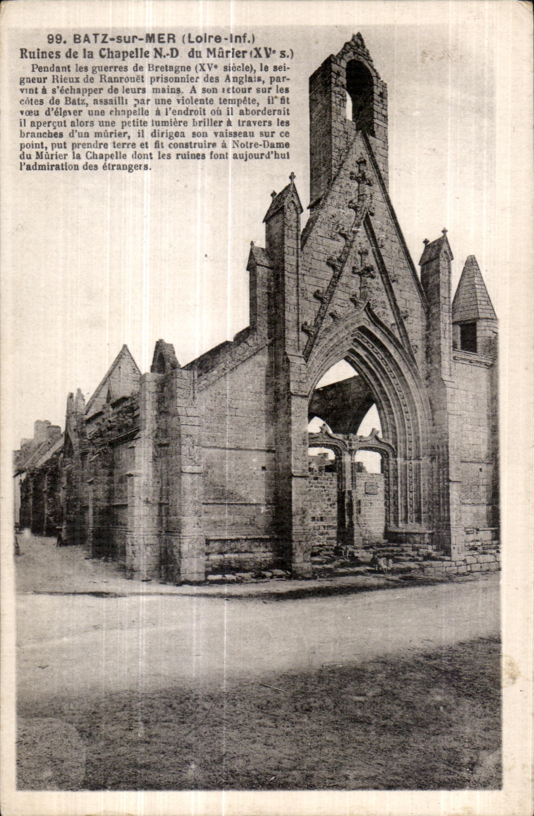 CPA Batz sur Mer Ruines de la Chapelle du Murier