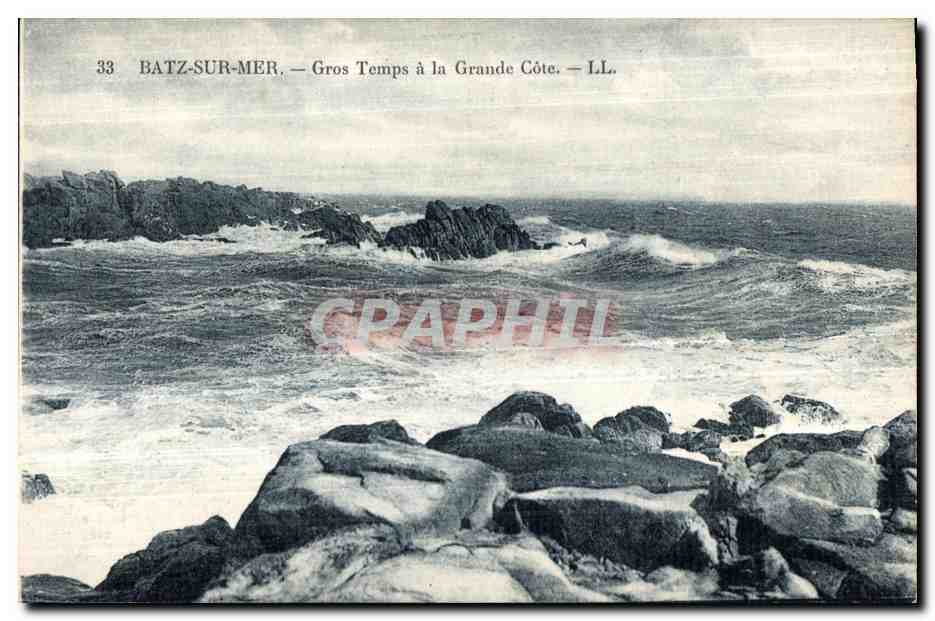 CPA Batz Sur Mer Gros Temps a la Grande Cote