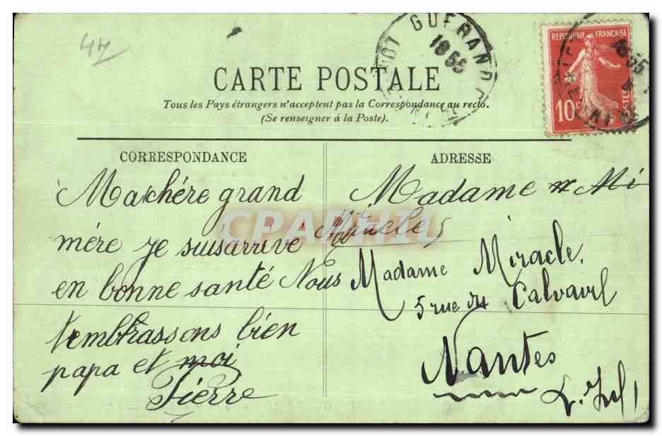 CPA Guerande La Porte de Saille — Rückseite