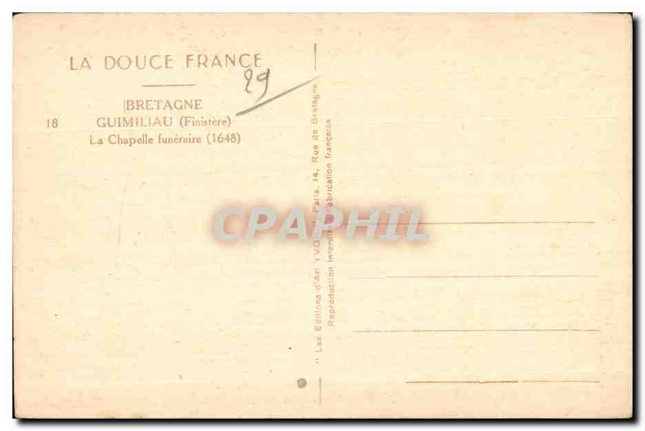 CPA Guimiliau La Chapelle Funeraire — Rückseite