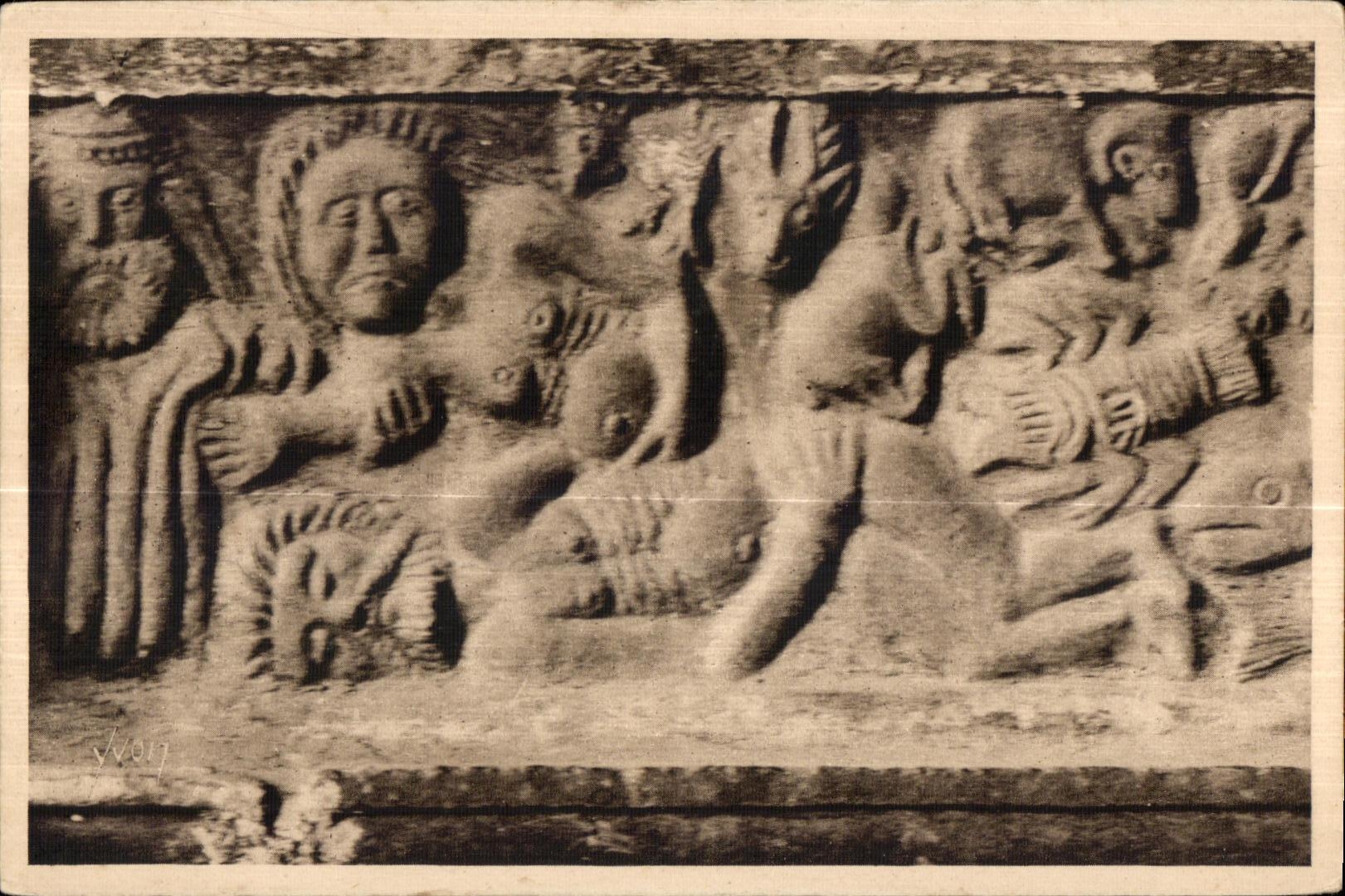 Guimiliau (Finistère) — Motivo del portal de la iglesia (La Creación del hombre) — Les Éditions d'Art Yvot, París