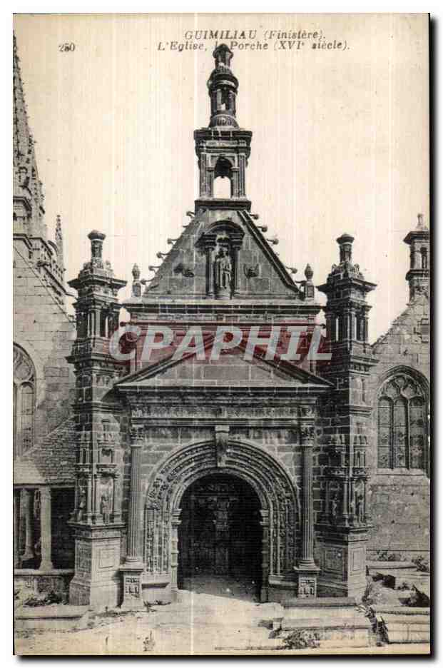 CPA Guimiliau L Eglise Le Porche 