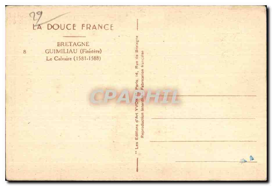 CPA Guimiliau La Calvaire — Rückseite