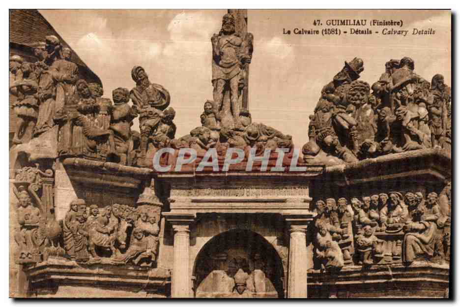 CPA Guimiliau La Calvaire Details Calvary Details