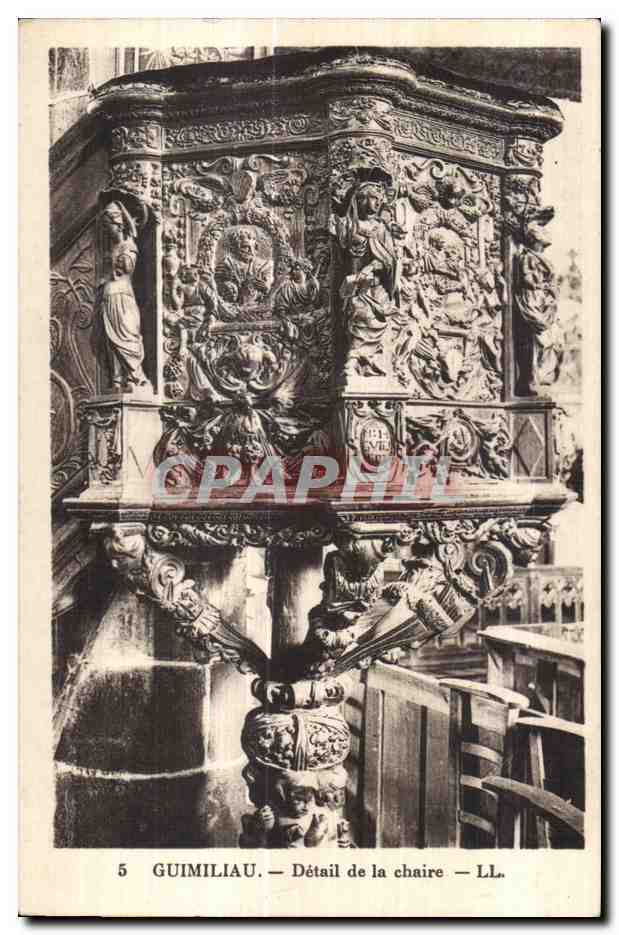 Guimiliau — Détail de la chaire — LL.