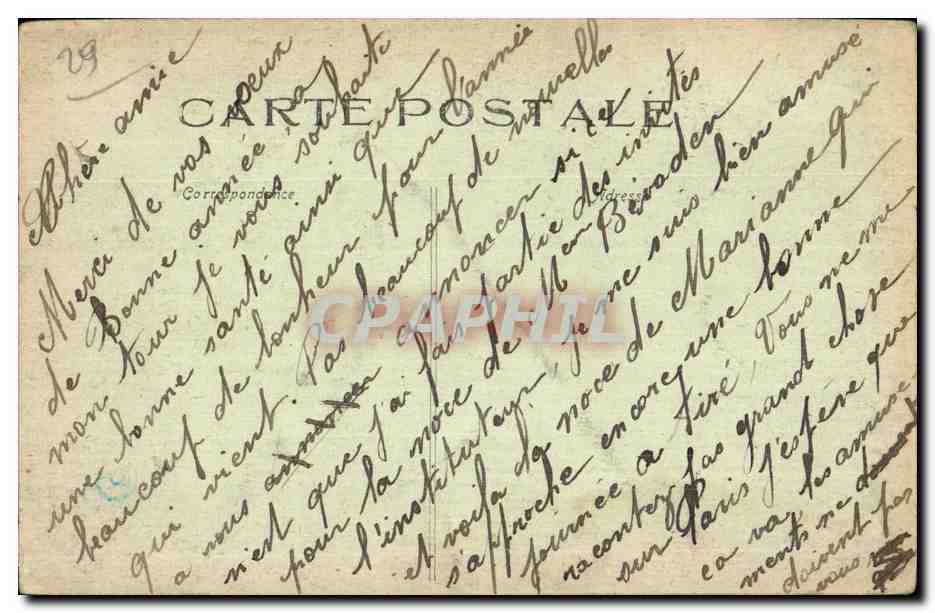 CPA Le Cidre de Fouesnant Ses gaietes Science de Noce Bretonne Folklore Costume Coiffe — Verso