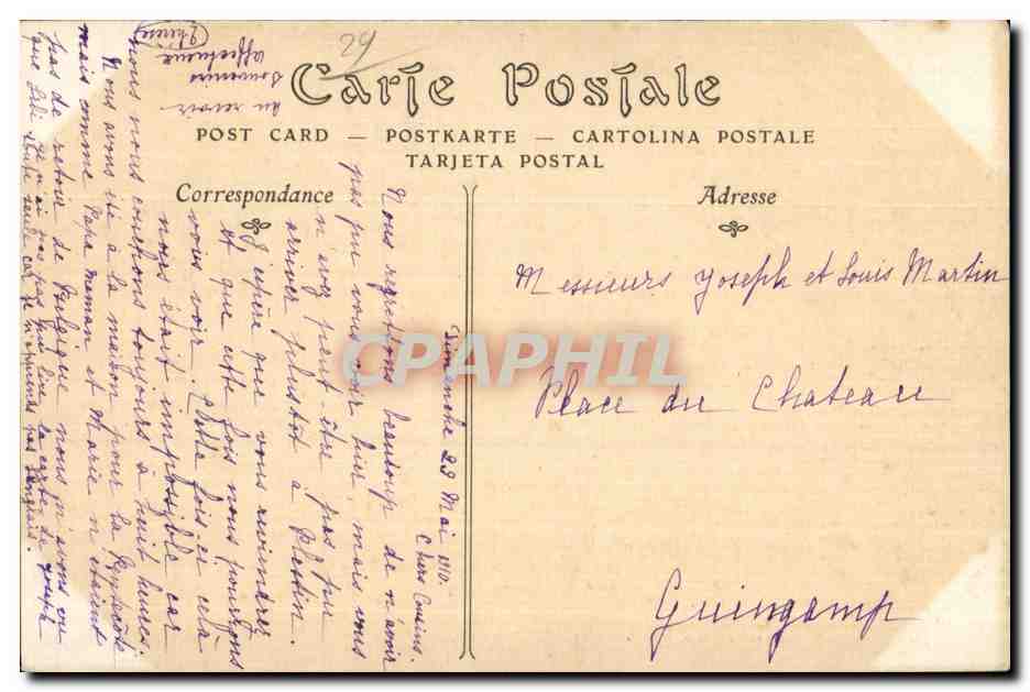 CPA Douarnenez L Anse du Port Rhu — Rückseite
