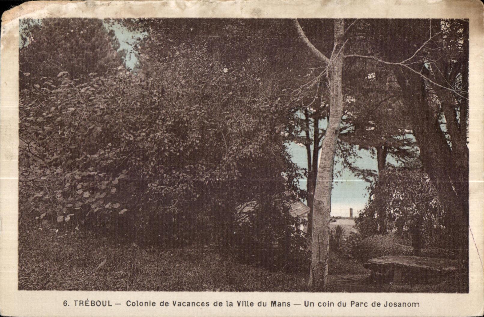 CPA Treboul cotonie de Vacances de ta ville du Mans un coin du parc de josanom